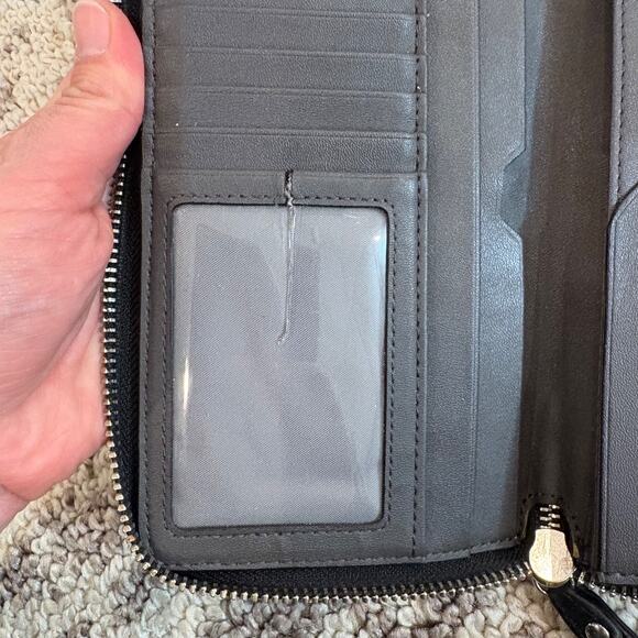 Tumi Zip Around Wristlet Wallet Leather Black Small - Picture 5 of 10